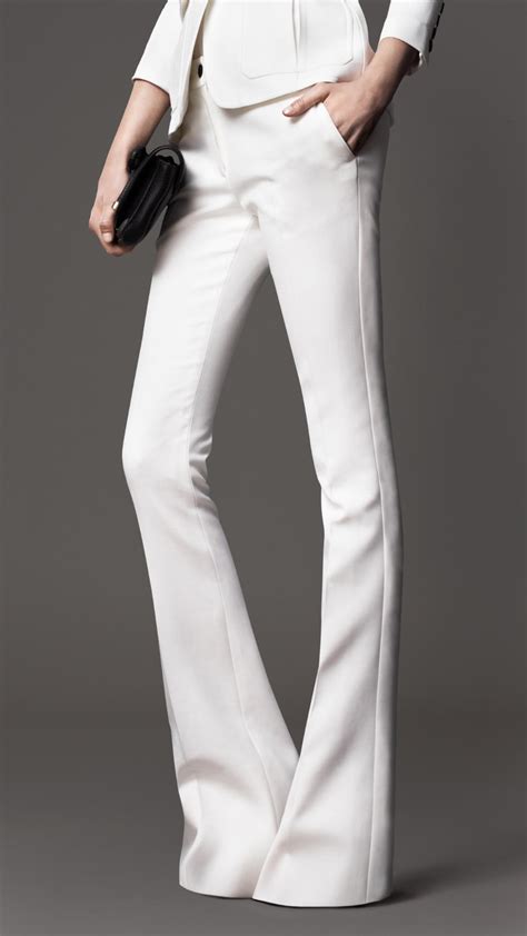 burberry white wool pants|burberry pants official website.